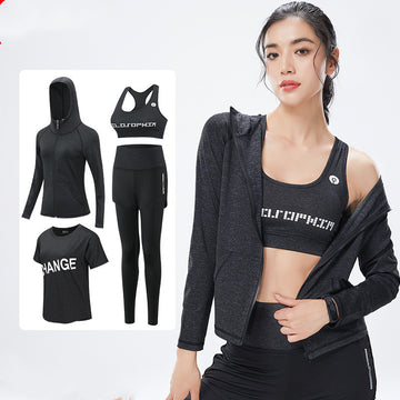 Traje de yoga de cuatro piezas